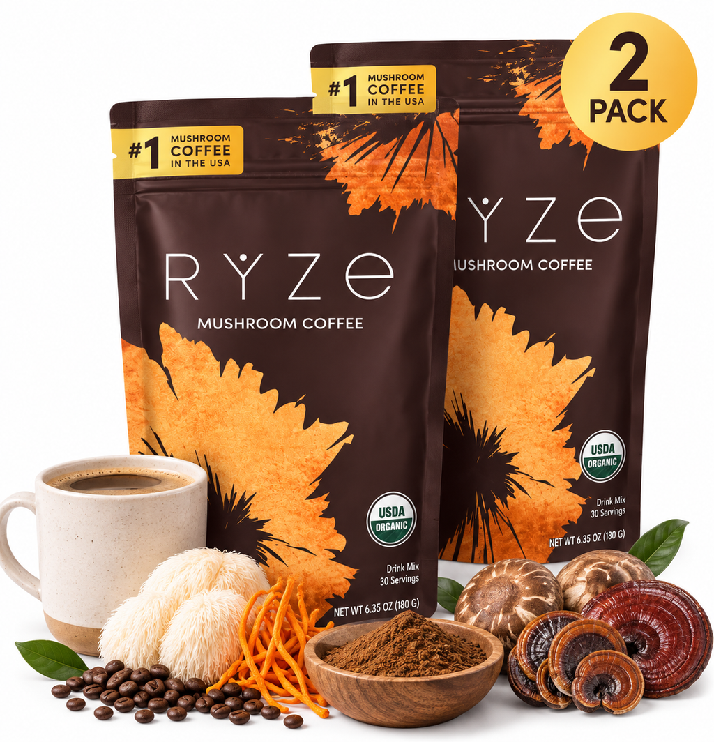 RYZE Organic Mushroom Coffee – Pack of 2 | Focus, Energy & Clarity
