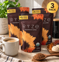 RYZE Mushroom Coffee – Pack of 3 | 90 Servings of Organic Focus & Energy